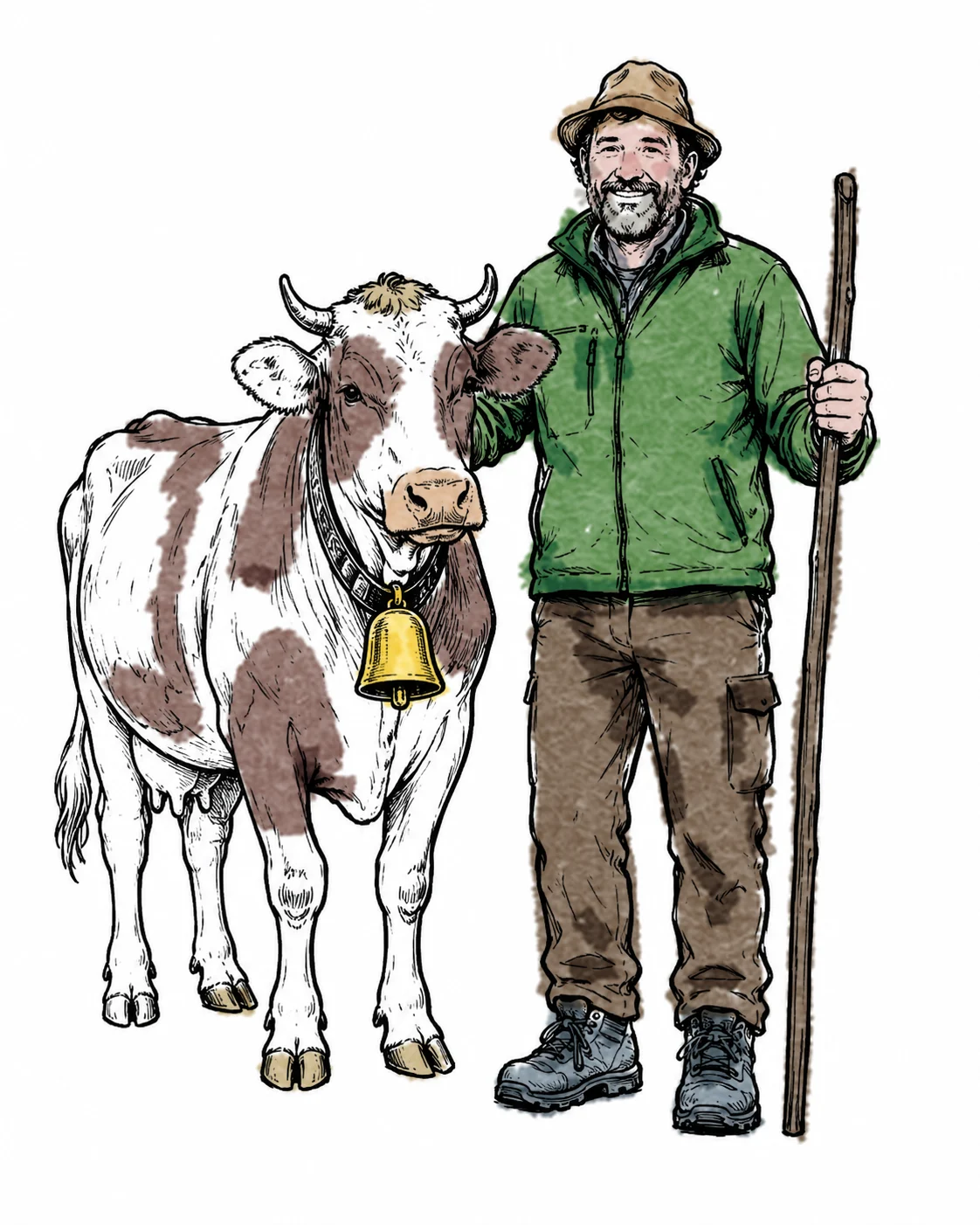 L'exploitant d'alpage et sa vache